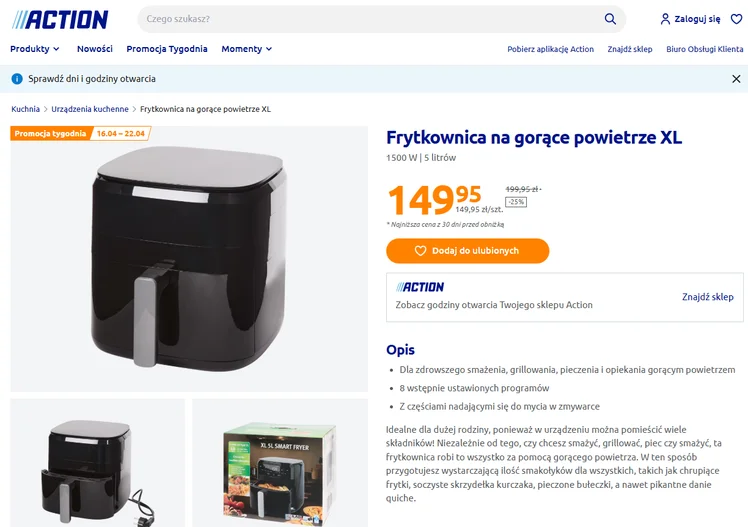 Zdjęcie Szybsze i zdrowsze gotowanie za 149 zł! Airfryer z Action teraz w promocji, na którą czekali wszyscy! #1