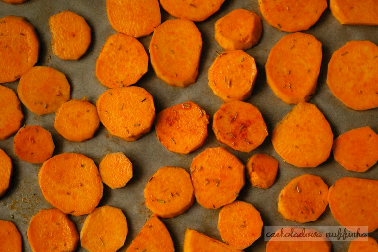 Pieczone krążki z batatów