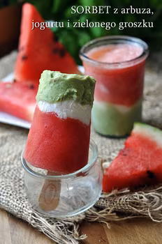 Sorbet z arbuza i groszku