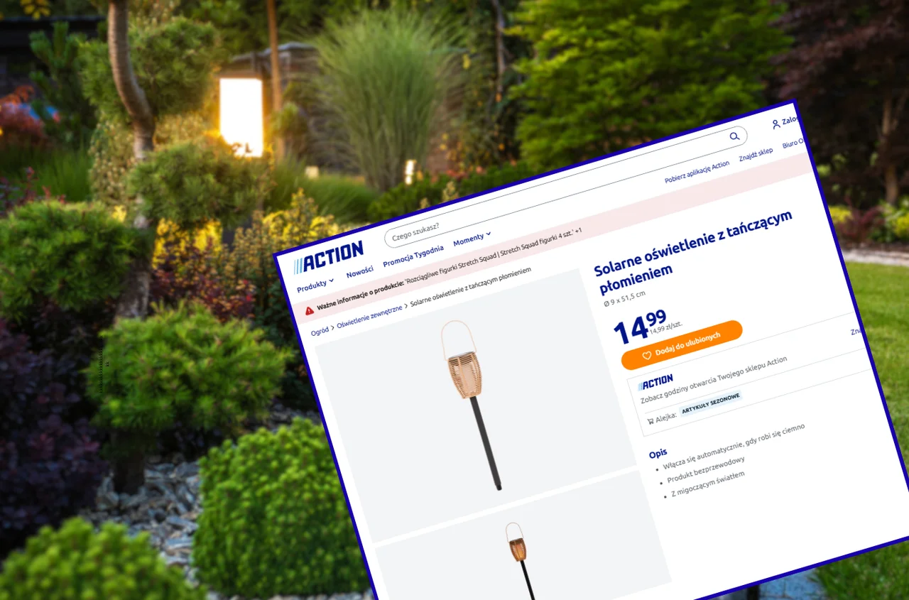 Te lampki solarne z Action za 14 zł zrobią szał w ogrodzie i na balkonie! Zero kabli, czujnik, a efekt tańczącego płomienia zachwyca