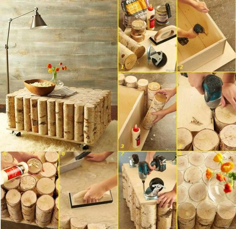 Drewniany stolik - DIY