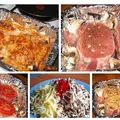 Pieczone steki z serem i pieczarkami