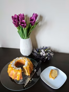 Puszysta babka cytrusowa (bezglutenowa, wegańska)