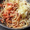 Spaghetti z szarpaną wieprzowiną