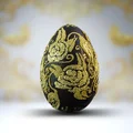 Czarno złote pisanki malowane ręcznie - szyk i elegancja