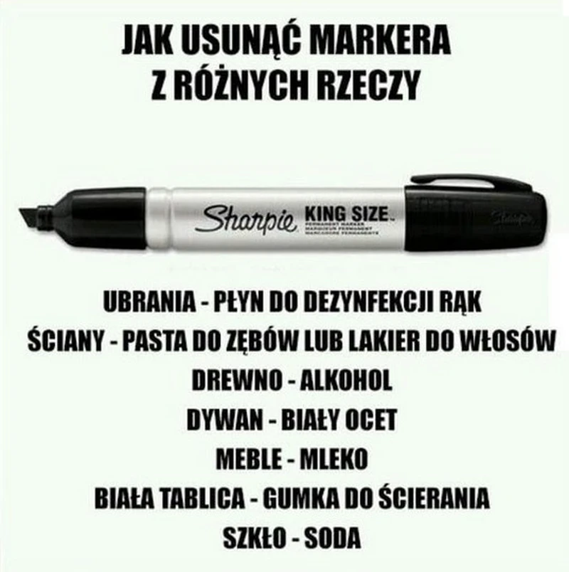 Czym usunąć markera z różnych rzeczy
