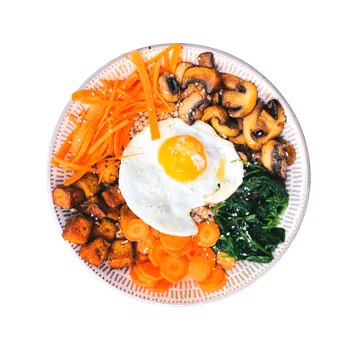 Wegetariański bibimbap z tofu