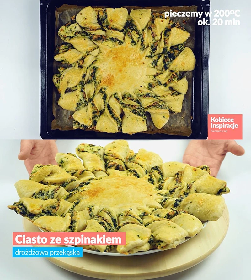 Zakręcone ciasto ze szpinakiem