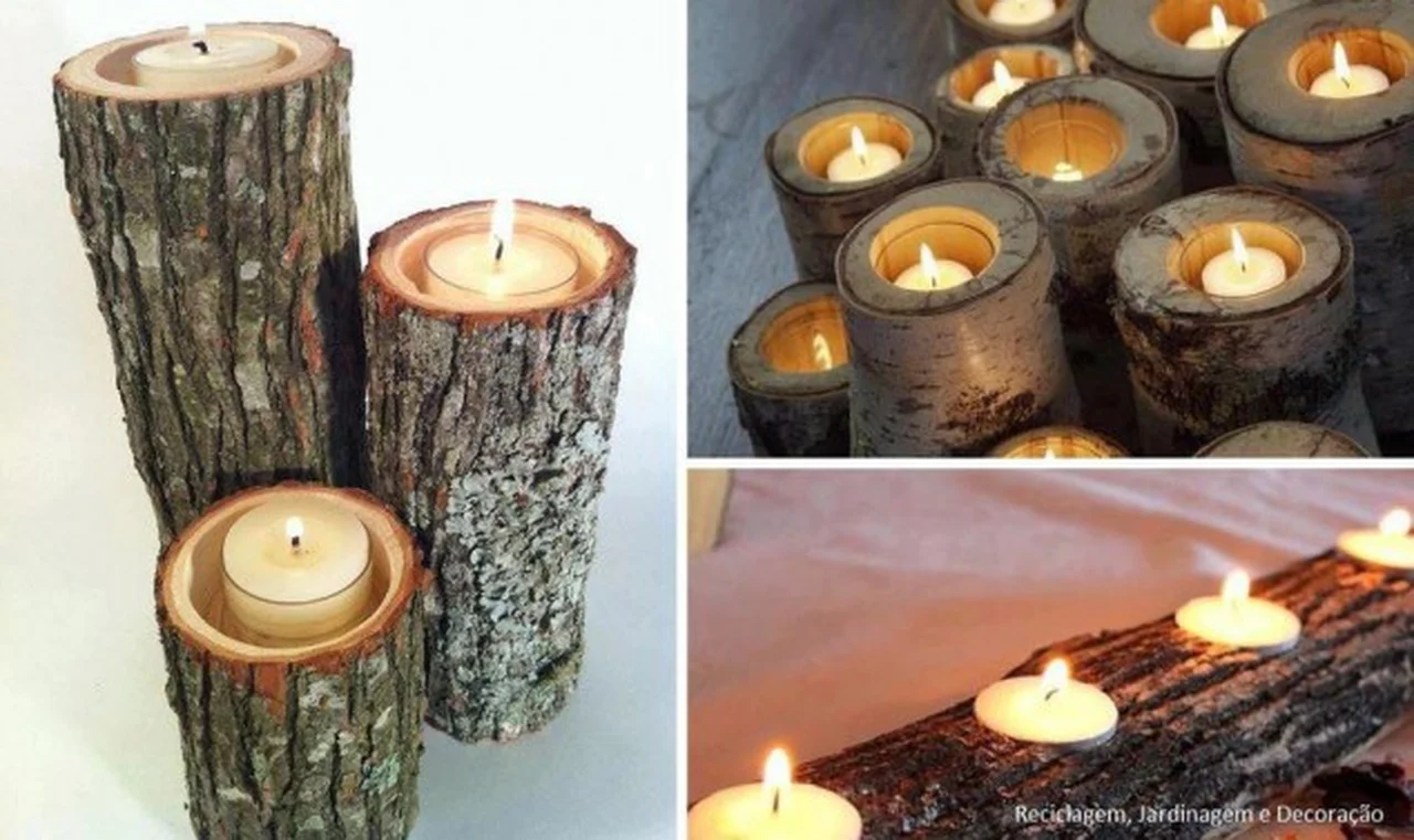 Drewniane podstawki na świeczki