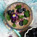 Koktajl banan-borówka amerykańska-len