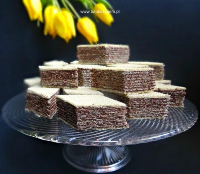 Wafle z polewą czekoladową