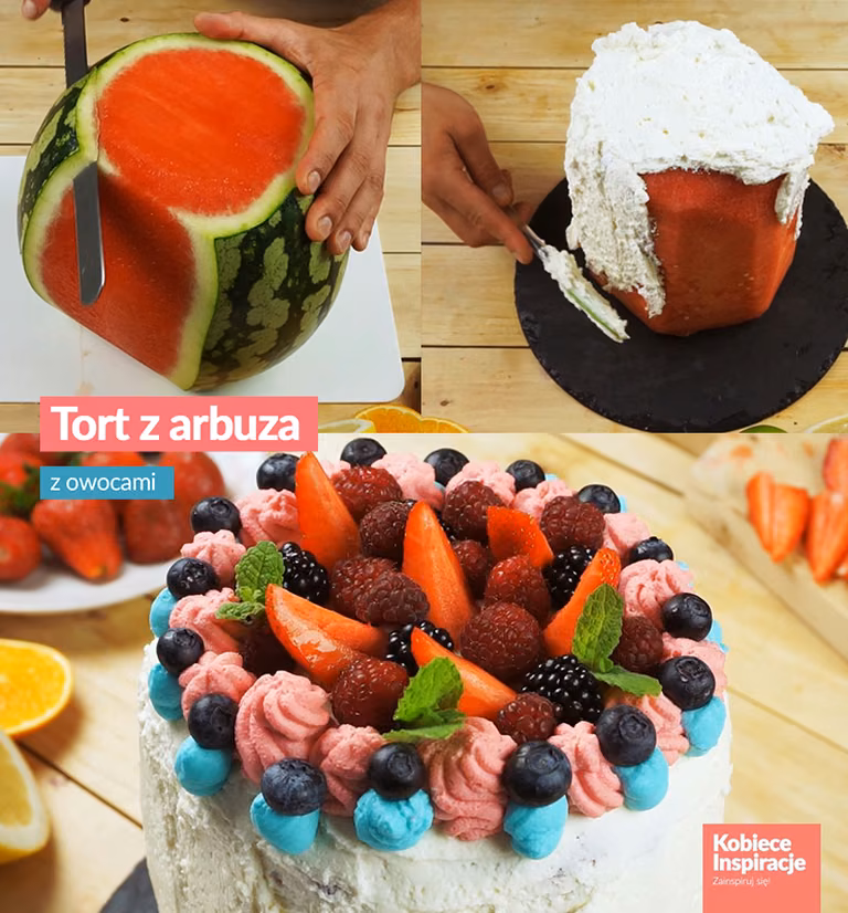 Tort z arbuza z owocami