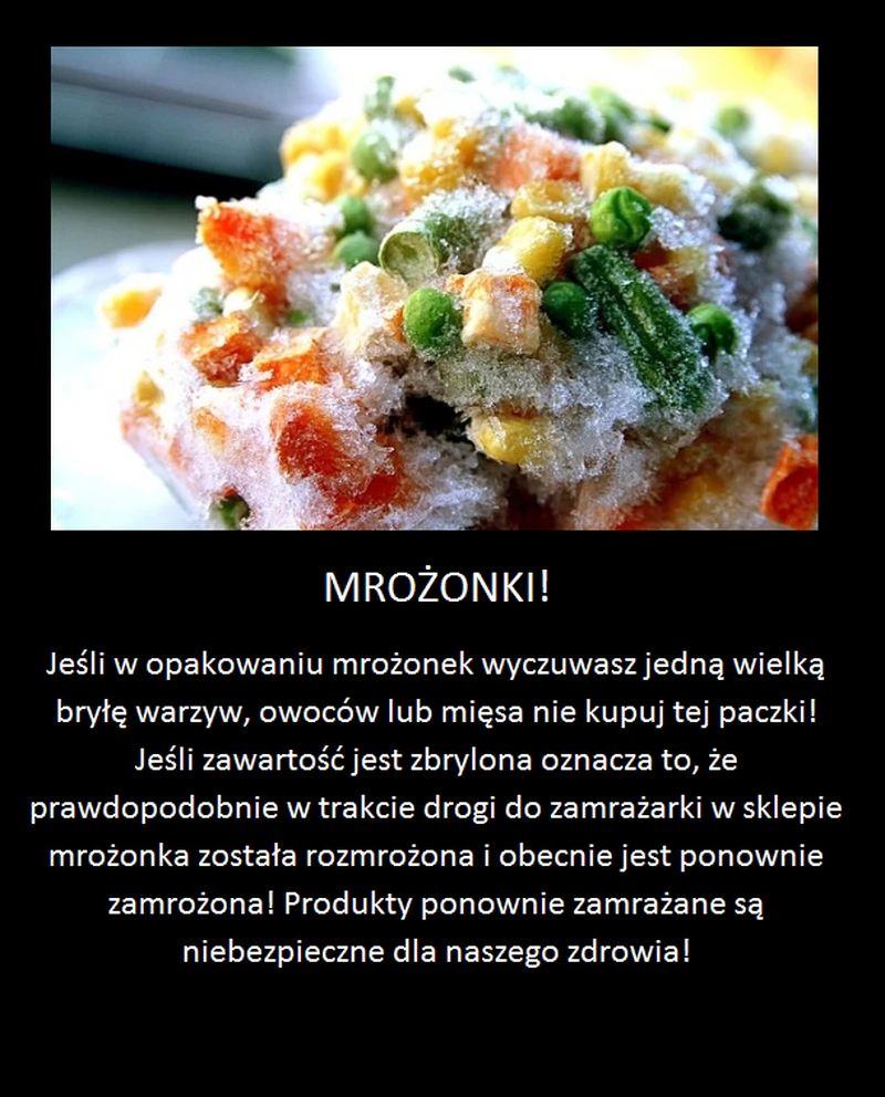 Pamiętaj o tym kupując mrożonki!