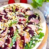 Carpaccio z buraka i polędwiczki wieprzowej
