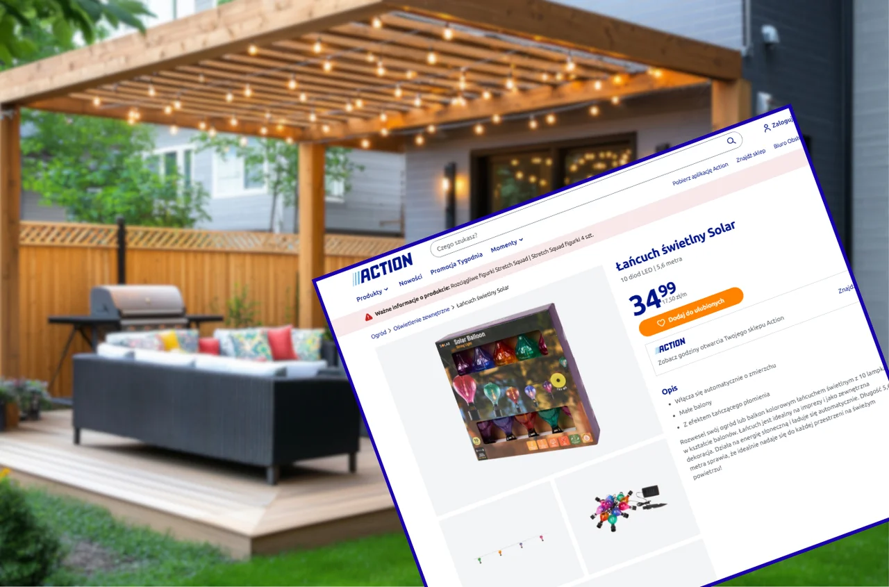 Ten świecący łańcuch z Action za 34 zł zrobi magię na balkonie i tarasie! Kolorowe baloniki z tańczącym płomieniem i solarne ładowanie