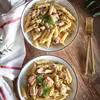 Penne z łososiem w sosie śmietanowym