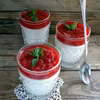 limonkowa  panna cotta z sosem malinowym