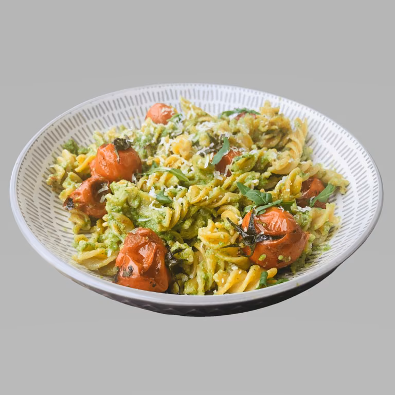 Makaron z soczewicy z pesto ze słonecznika