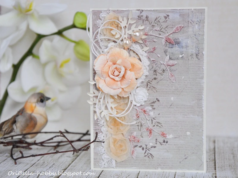 Kartka w stylu shabby chic