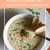 Krem czosnkowy z wędzonym łososiem