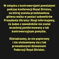 Zawodnicy Royal Division wydali oświadczenie. NIE POPIERAMY!