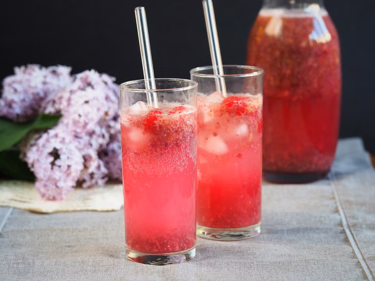 Keto chia fresca rabarbarowo - malinowa - moderncavegirl.pl