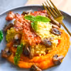 Risotto z ricottą i pieczarkami z dyniowym purée