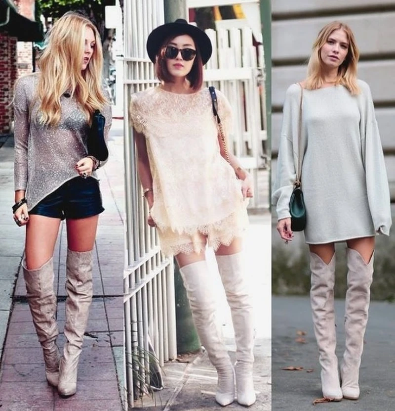 Street style! Wysokie kozaki w roli głównej