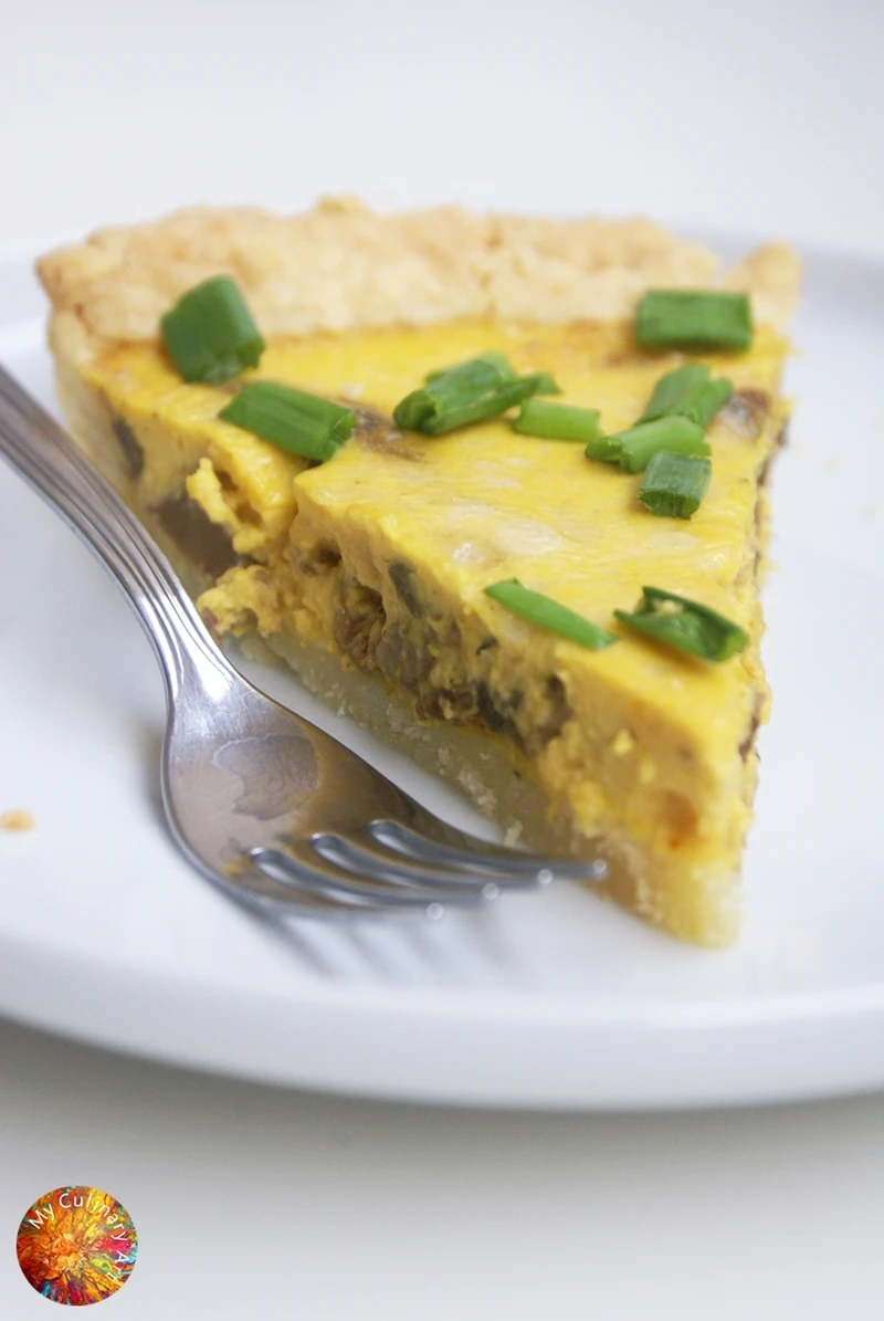 Quiche z dynią, kozim serem i grzybami