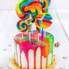 Kolorowy tort z lizakami