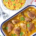 Kurczak pieczony z ananasem w sosie curry z mlekiem kokosowym