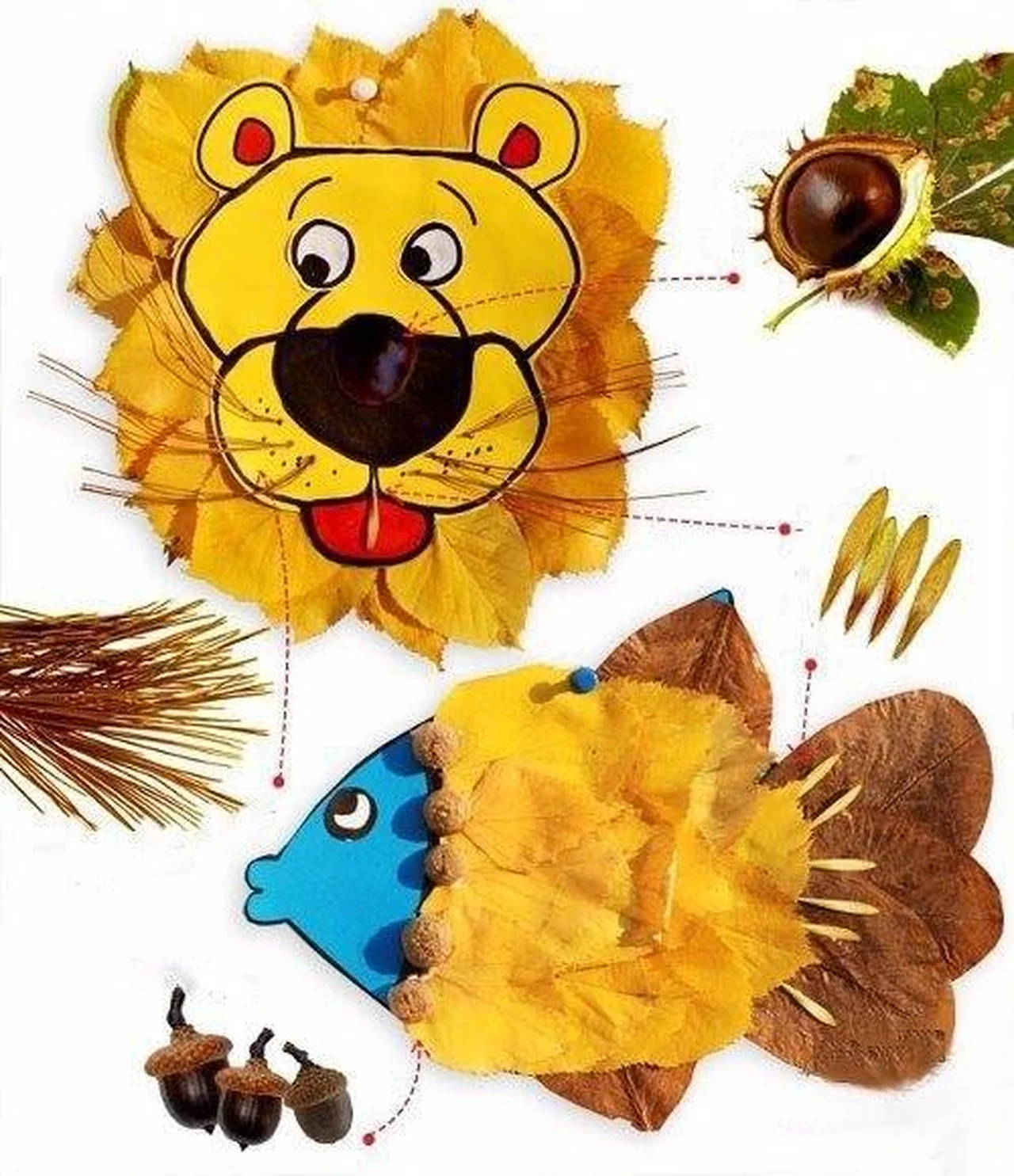Dekoracje z liści dla dzieci