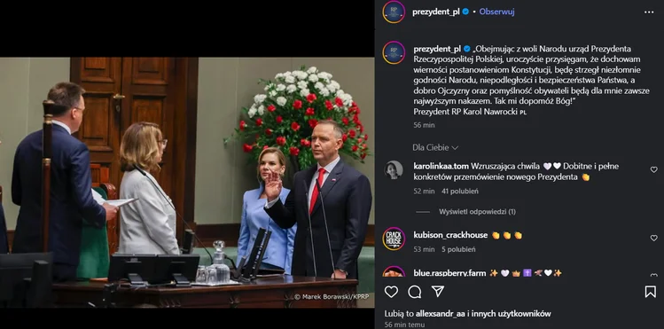 Zdjęcie Karol Nawrocki zaprzysiężony! Pierwsze orędzie nowego prezydenta! #1