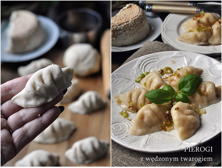 Pierogi z twarogiem wędzonym