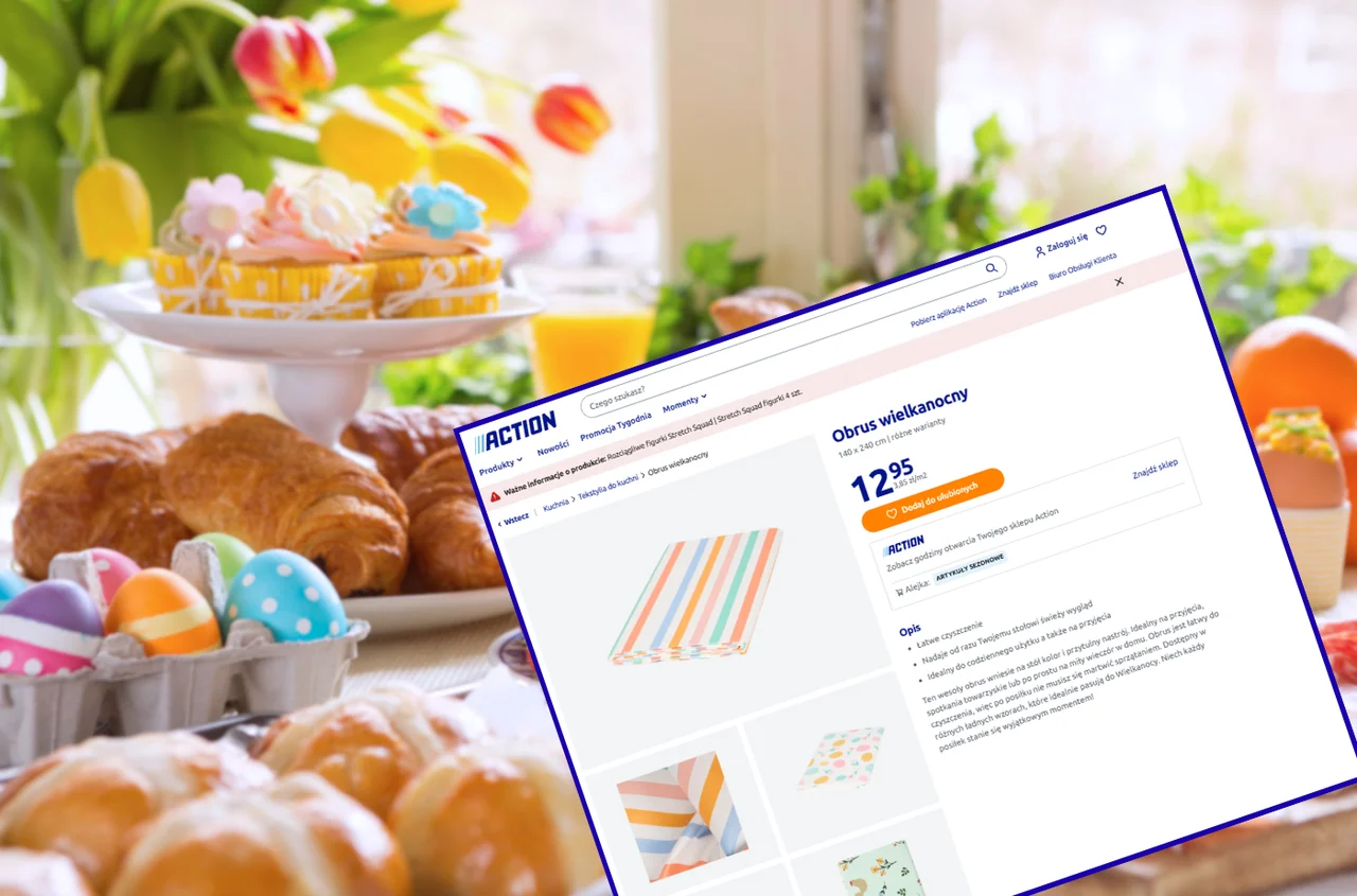 Ten obrus z Action za 12 zł zrobi furorę na wielkanocnym stole! Soczyste, urocze wzory, łatwe czyszczenie - zero stresu przy dzieciach