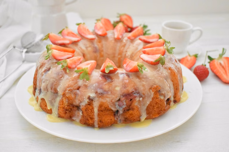 Ciasto z truskawkami, mascarpone i białą czekoladą