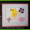 Wielkanocna kartka z kurczakiem - haft krzyżykowy