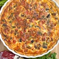 Quiche z kiełbasą krakowską suchą i grzybami