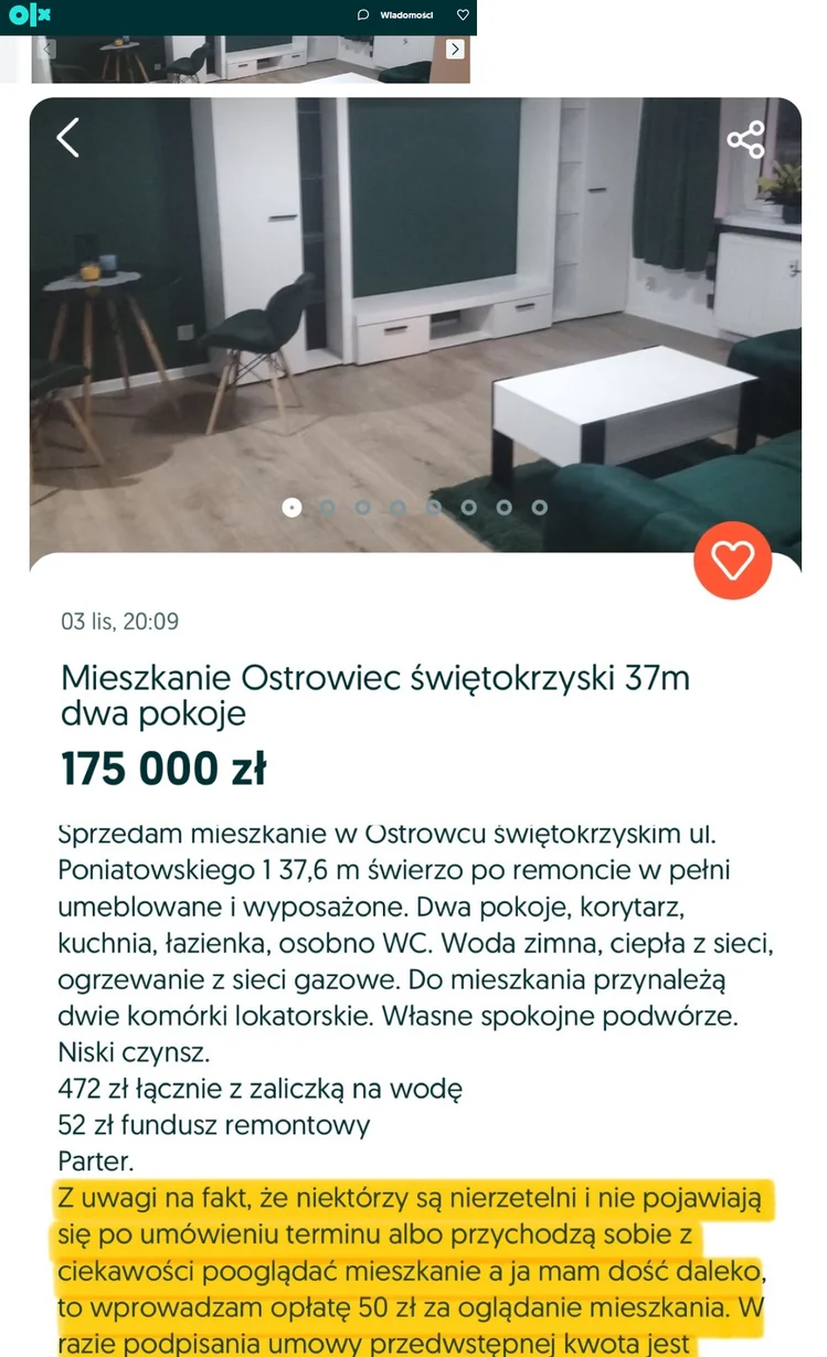 Zdjęcie To ogłoszenie sprzedaży mieszkania wywołało burzę! Płacić trzeba za samo oglądanie. "Wprowadzam opłatę" #1