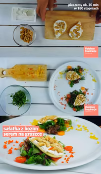 Sałatka z kozim serem na gruszce