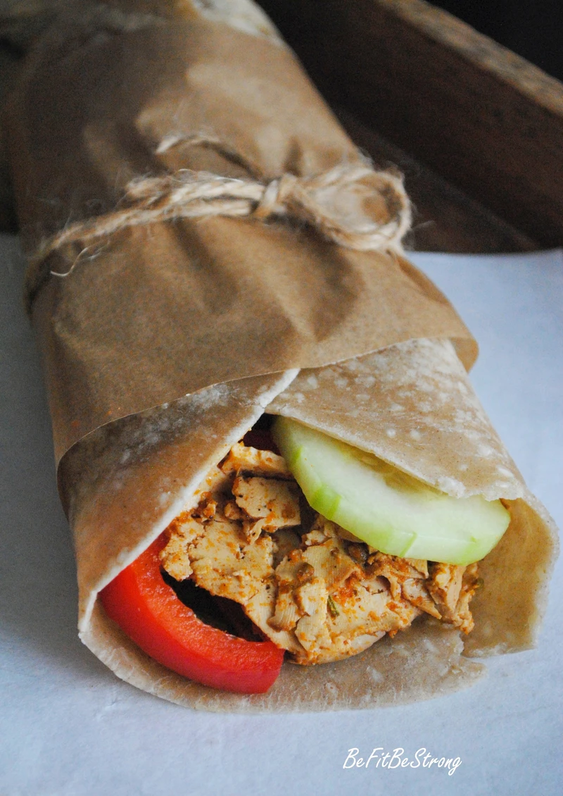 Domowa, żytnia tortilla z tofu a'la kurczak (wegańska)