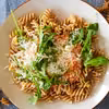 Spaghetti z ricottą i rukolą