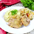Schab duszony w cebuli
