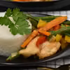 Filet kurczaka z fasolką oraz ryżem