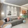 Przytulny pastelowy salon