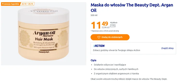 Zdjęcie Ta maska z Action za 12 zł to numer 1 do zniszczonych włosów! Kobiety kochają ją za wygładzenie i połysk #1