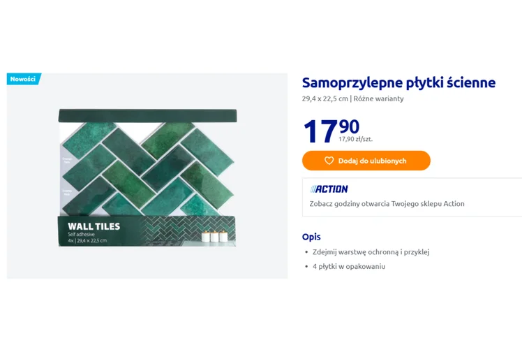 Zdjęcie Te nowe płytki z Action za 18 zł robią furorę! Tylko 15 minut, bez fachowców i brudu, a kuchnia jak nowa #1