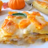 Lasagne z dynią, pieczarkami i beszamelem