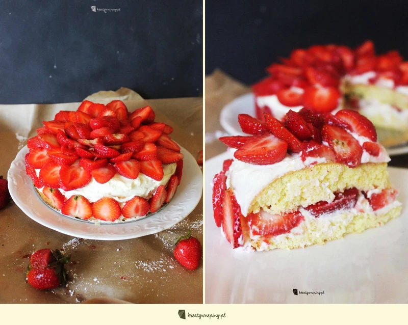Biszkopt z truskawkami/ Strawberry Sponge Cake
