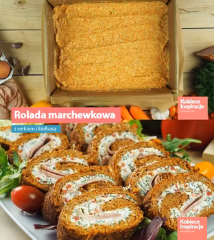 Rolada marchewkowa z serkiem i kiełbasą